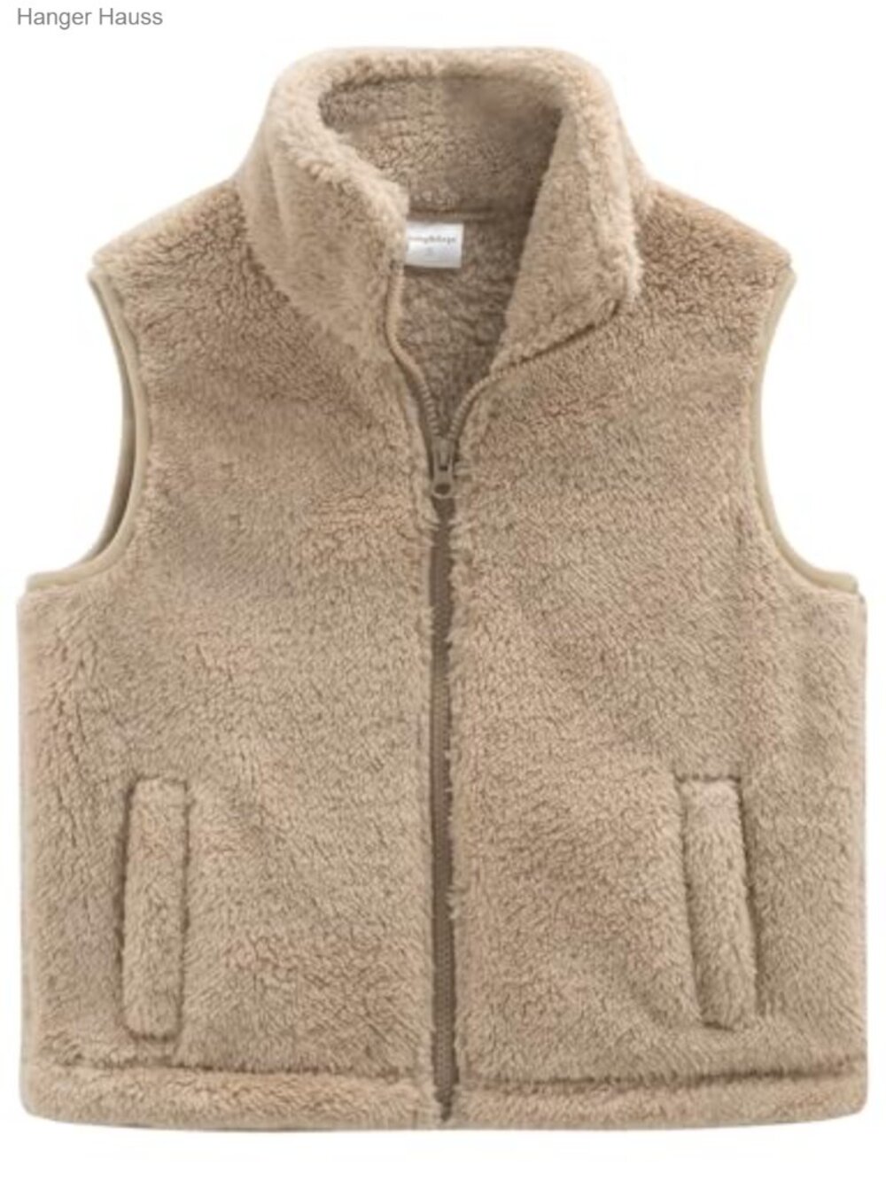 Girls Fuzzy Sherpa Fleece Vest Sleeveless Zip Outerwear Kids
